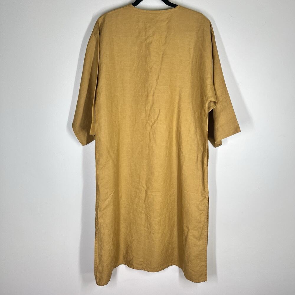 New Parachute Linen House Dress Ochre Tan XS 100% Linen Oversized Fit - Picture 7 of 10
